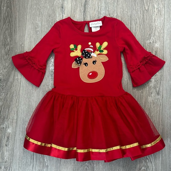 EUC Emily Rose Reindeer 3/4 Sleeve & Counting Daisies Santa Top w/Tulle Size 4 - Picture 7 of 13